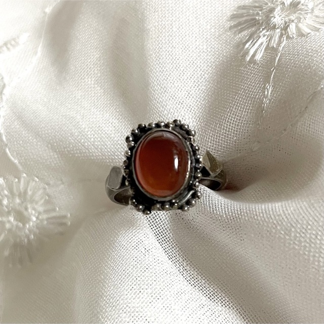 アンティークリング 煉瓦色 テラコッタ 14号 指輪 レディースのアクセサリー(リング(指輪))の商品写真
