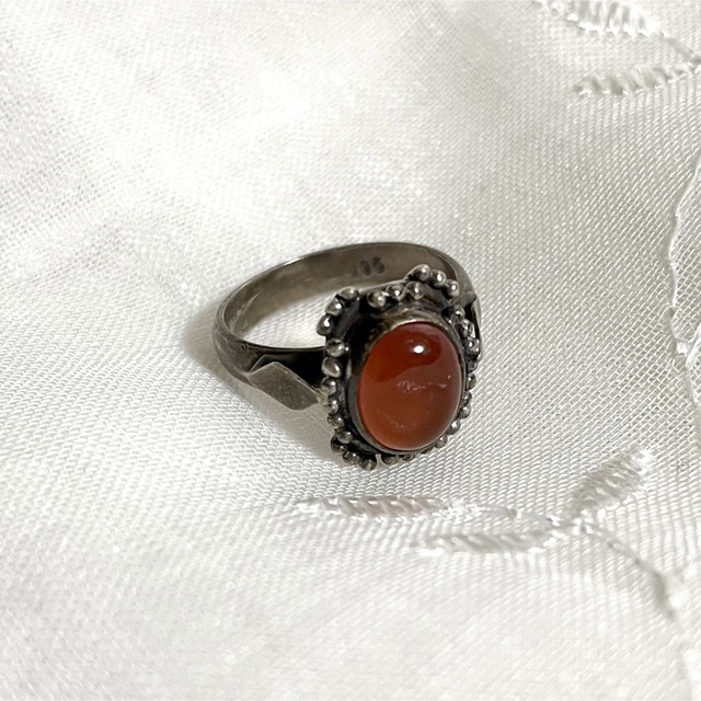 アンティークリング 煉瓦色 テラコッタ 14号 指輪 レディースのアクセサリー(リング(指輪))の商品写真