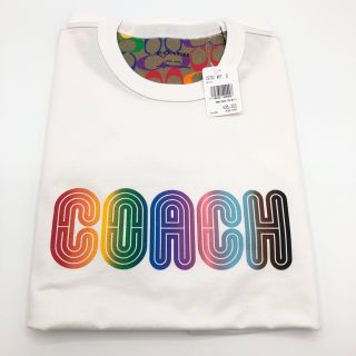 ★新品★COACH(コーチ)百貨店商品♪半袖Tシャツ黒シグネチャーサイズ選択可！