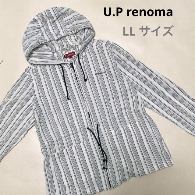 U.P renoma(ユーピーレノマ)のUP renomaｂ 肌触りの良いコットンブルゾン　ストライプ　ユニセックス メンズのトップス(パーカー)の商品写真