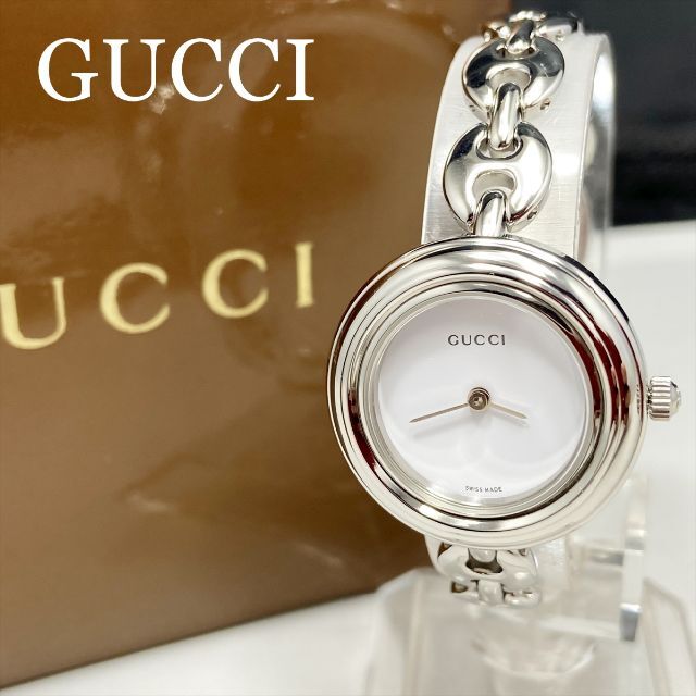 GUCCIグッチ新品仕上 新品電池 グッチ チェンジベゼル 11/12 腕時計 レディース