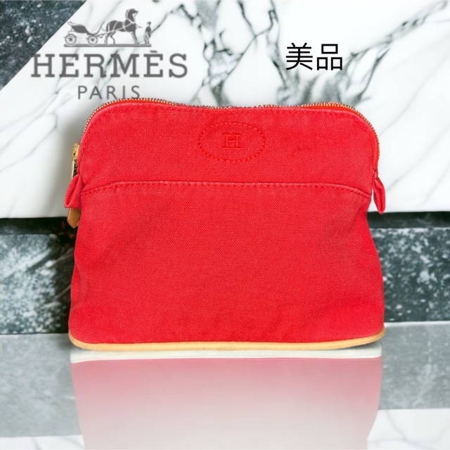 HERMES  ポーチ  レッド