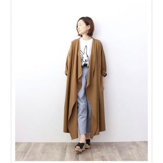 DRESSLAVE - DRESSLAVE ガウン風 ドレープロングコート orangeの通販