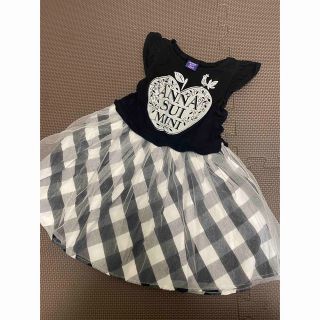 アナスイミニ(ANNA SUI mini)のアナスイミニ　100 ラメ　りんご　チュール　ギンガムチェック　ワンピース(ワンピース)