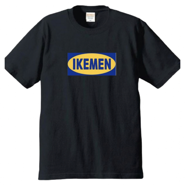 男女兼用　ボックスロゴ　IKEMEN「イケメン」パロディTシャツ　おもしろ/黒 メンズのトップス(Tシャツ/カットソー(半袖/袖なし))の商品写真