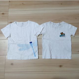 ムジルシリョウヒン(MUJI (無印良品))の男児　白Tシャツ　綿　100cm　半袖　体育　運動会(Tシャツ/カットソー)