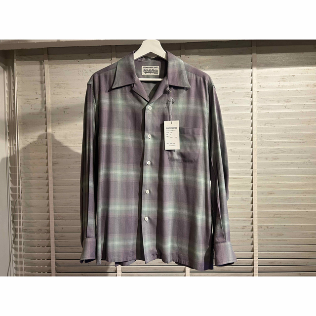 WACKOMARIA OMBRE CHECK OPEN COLLAR SHIRT