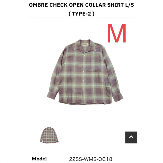 WACKOMARIA OMBRE CHECK OPEN COLLAR SHIRT