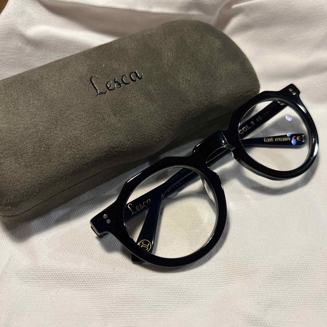 Lesca LUNETIER PICAS 眼鏡 新品 レスカ 黒縁 フレンチ - サングラス