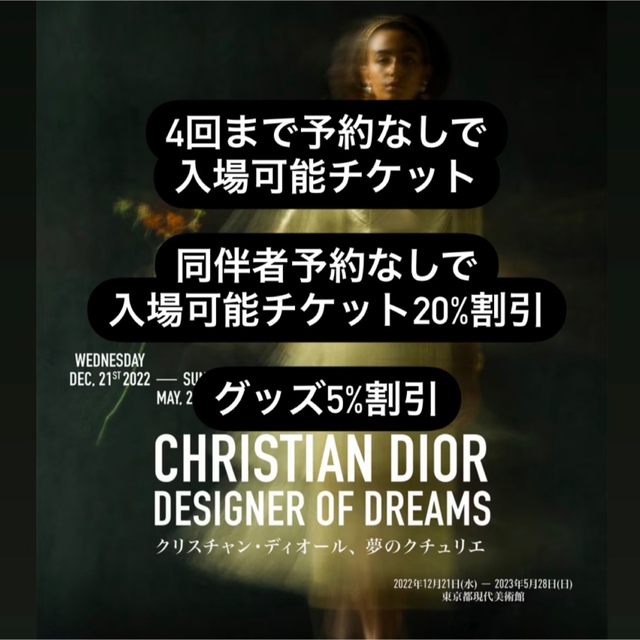 Dior展 東京都現代美術館 回数券 人気NEW - bartendme.co