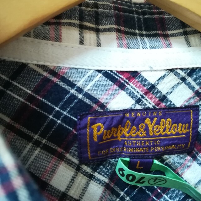 Purple&Yellow(パープルアンドイエロー)の✨Purple&Yellow | パープルアンドイエローチェック柄シャツＬ レディースのトップス(シャツ/ブラウス(長袖/七分))の商品写真