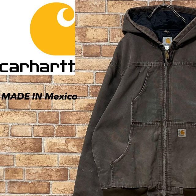 カーハート メキシコ製 ダックジャケット アクティブ ダークブラウン L