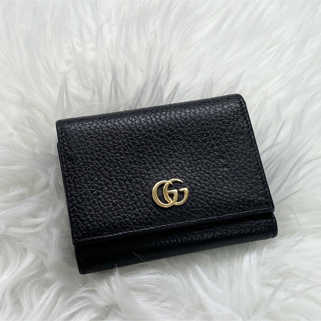 GUCCI 3つ折り財布 GGマーモント ミニウォレット レザー 【海外 正規品