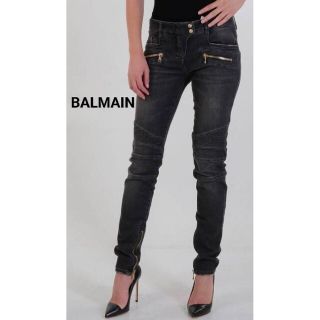 BALMAIN バルマン BIKER BLUE JEANS バイカースキニーデニムパンツ インディゴ レディース 5757-241N