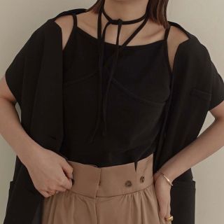 Alumu. design arrange camisole【black】(キャミソール)