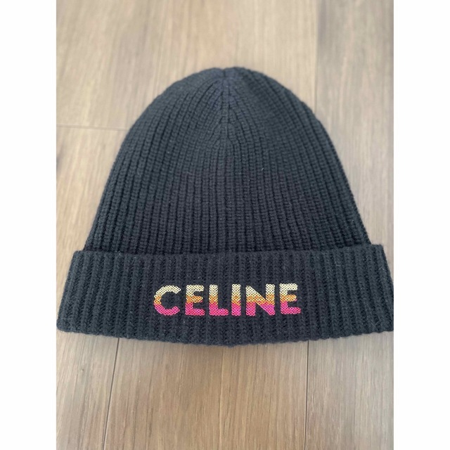 celine - セリーヌニット帽子　ロゴ エンブロイダリー グラデーション
