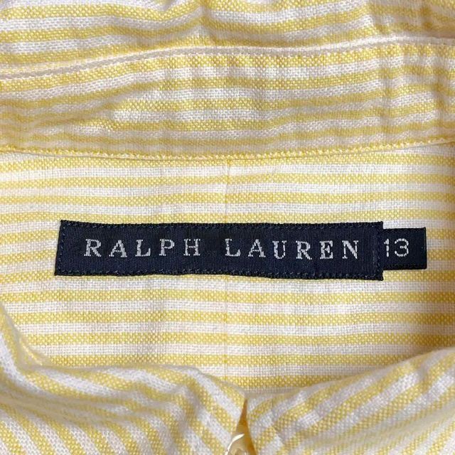 Ralph Lauren(ラルフローレン)の大きめサイズ♡ラルフローレン　ストライプシャツ　羽織り　刺繍　コットン　13号 レディースのトップス(シャツ/ブラウス(長袖/七分))の商品写真