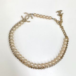 シャネル(CHANEL)の5831 シャネル ココマーク パール ラインストーン ネックレス(ネックレス)