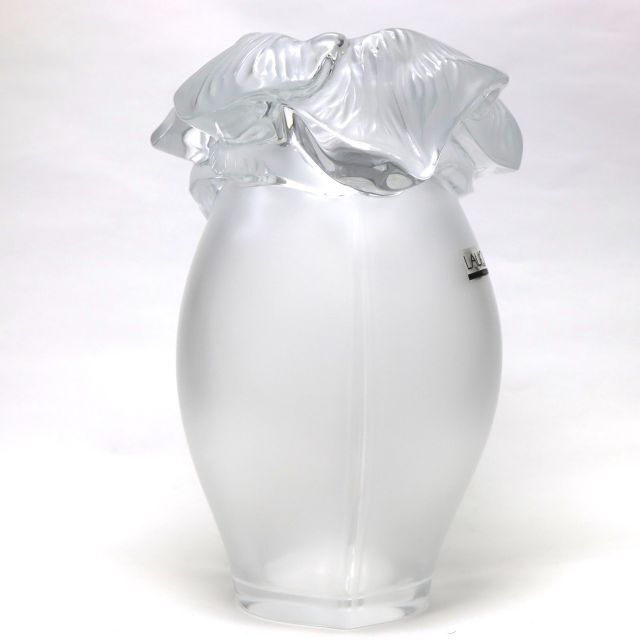 ラリック 花瓶 セントバーツ フラワーベース 花 フロステッド クリスタル