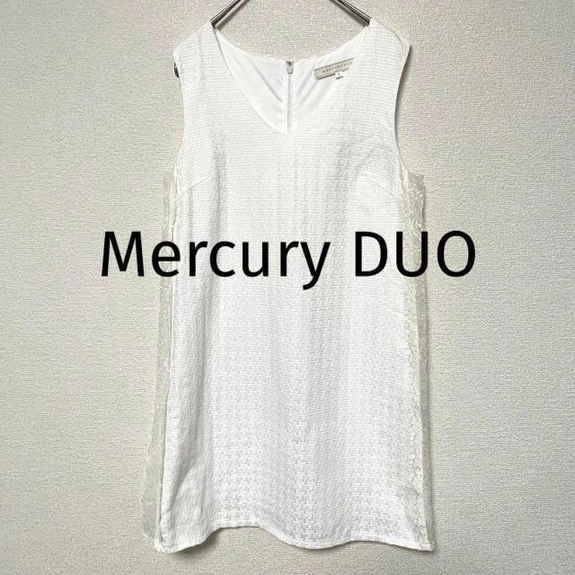 MERCURYDUO(マーキュリーデュオ)の2514 MercuryDUO ミニワンピース ノースリーブ 白 レース 上品 レディースのワンピース(ミニワンピース)の商品写真