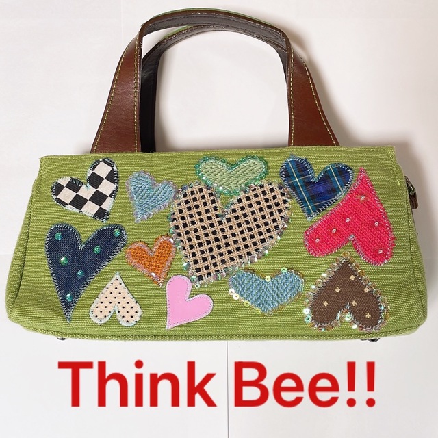 Think Bee!(シンクビー)の●シンクビー●グリーン ハート ハンドバッグ レディースのバッグ(ハンドバッグ)の商品写真