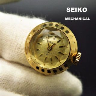 セイコー(SEIKO)のSEIKO 手巻きリングウォッチ 指輪時計 カットガラス ゴールド(腕時計)