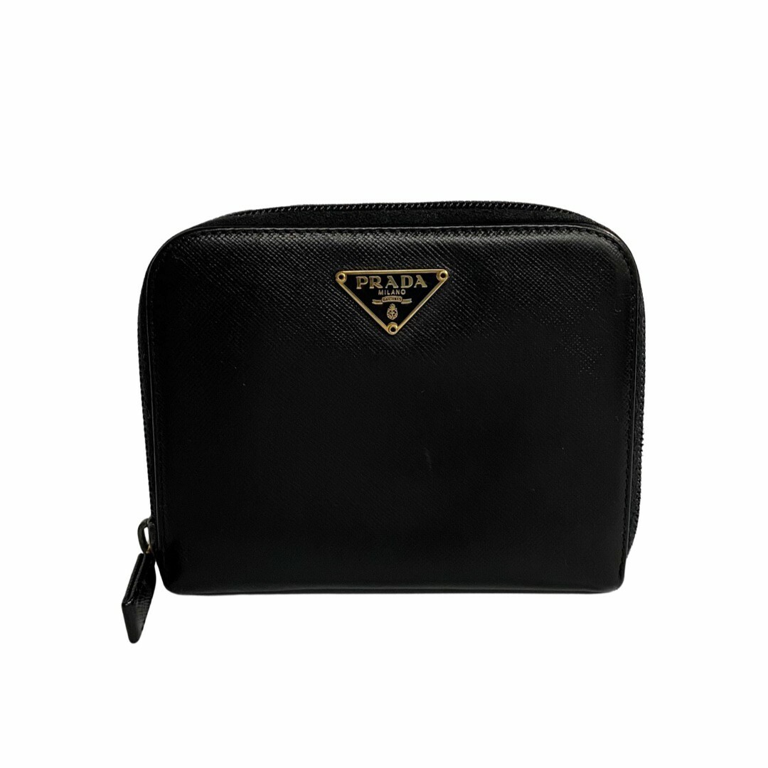 【極美品】PRADA プラダ　サフィアーノ　レザー　金具　折財布