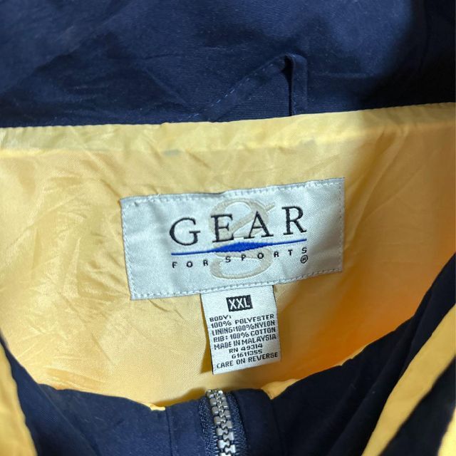 GEAR ナイロン ハーフジップ イエロー カレッジ USA ジャケット