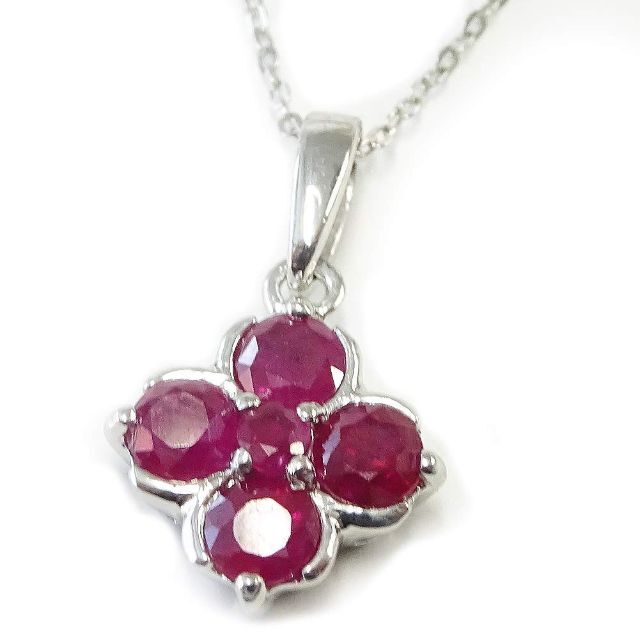 新着商品】SV925シルバー天然ルビーペンダントネックレス0.5ct
