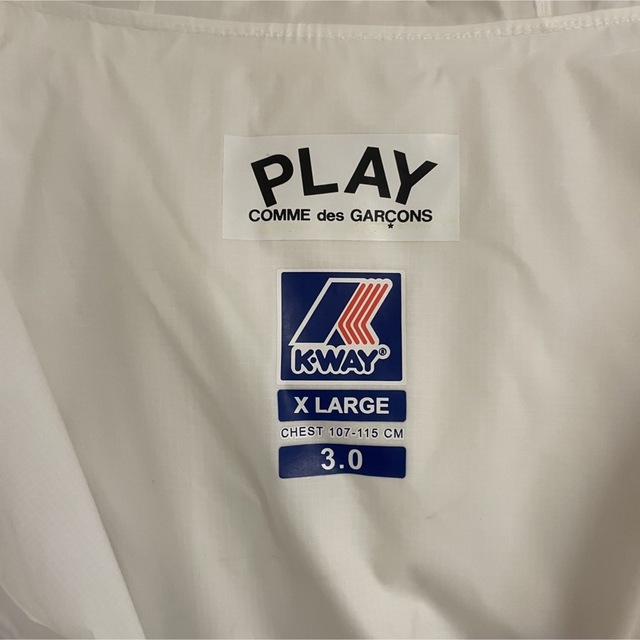 PLAY COMME DES GARÇONS x K-WAY ホワイト XL