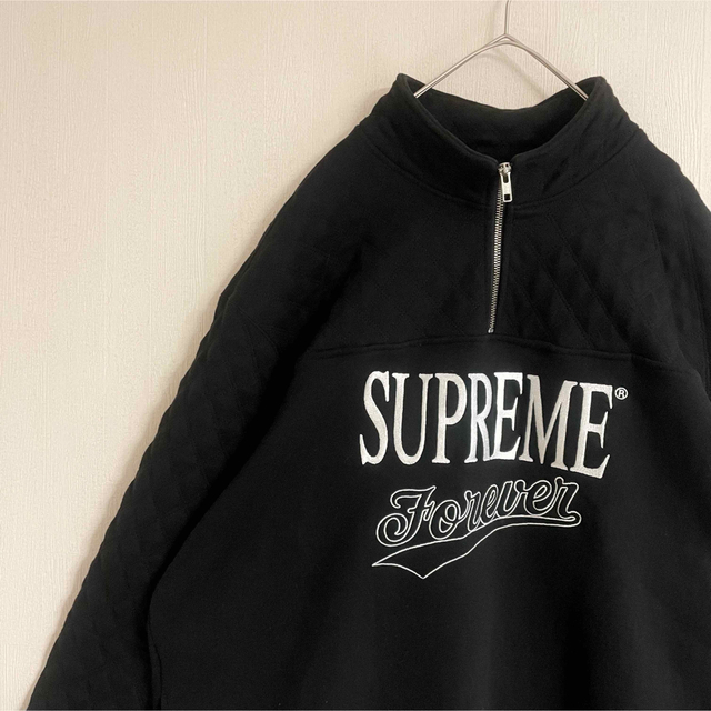 【レア】SUPREME シュプリーム　スウェット　トレーナー　ゆるだぼ　刺繍　黒