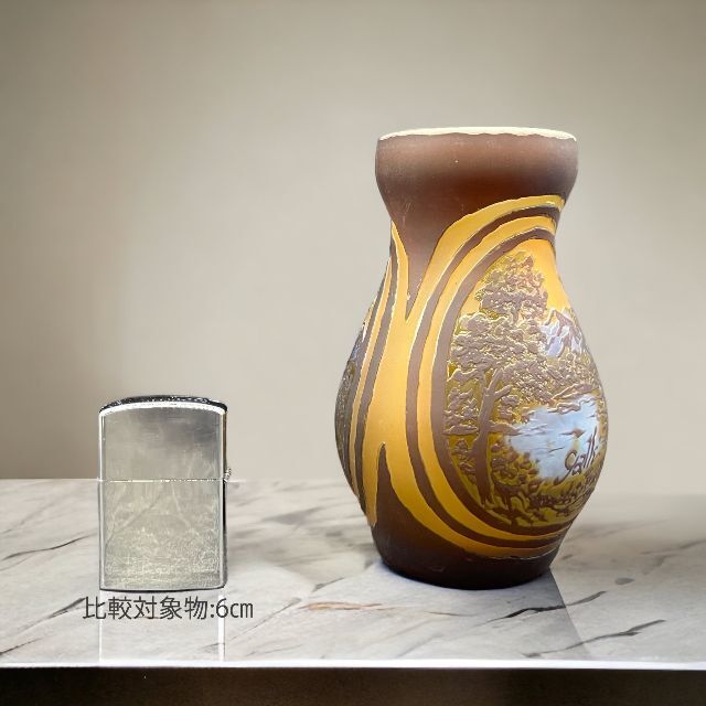 証明書付】高さ14cm 幅9.5cm エミールガレ カメオ彫 アンティーク-