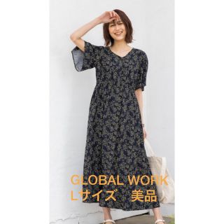 グローバルワーク(GLOBAL WORK)のGLOBAL WORK 半袖ワンピース　Lサイズ　古着(ロングワンピース/マキシワンピース)