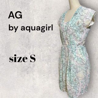 AG by aquagirl ワンピース フレンチスリーブ セミフレア　S(ミニワンピース)