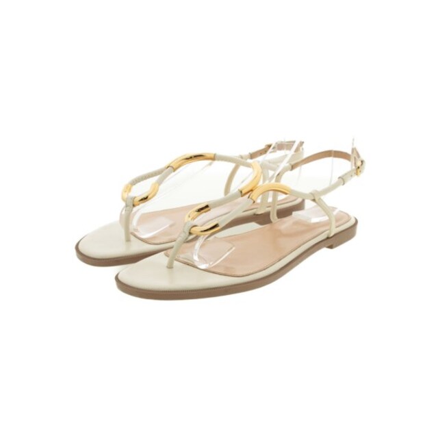 Sergio rossi セルジオロッシ サンダル 37(24cm位) 白 【古着】【中古