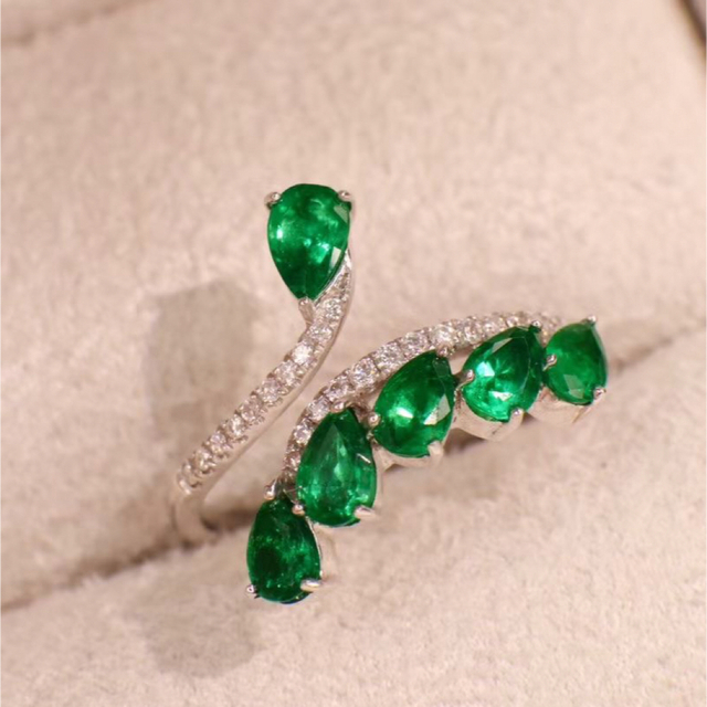 ☆超目玉】 エメラルド 天然 ダイヤ ¥ k18 リング1.45ct リング(指輪