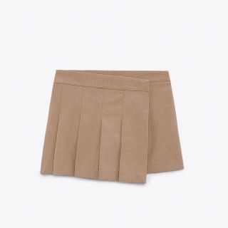 ZARA アシンメトリーボックスプリーツスコート(ショートパンツ)