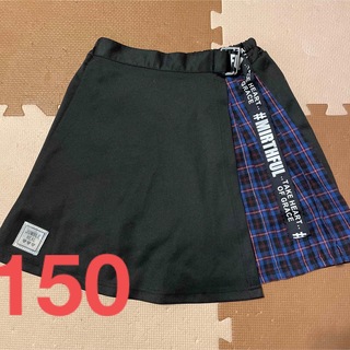 シマムラ(しまむら)の150 スカート  チェック　ロゴ　ベルト付きスカート　巻きスカート (スカート)