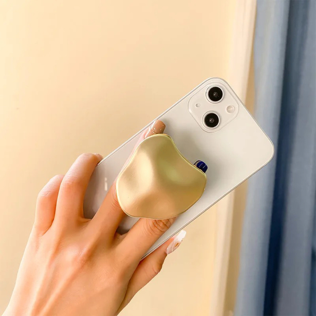 Ameri VINTAGE(アメリヴィンテージ)のスマホグリップ ポップソケット iPhoneケース 韓国 マットゴールドシルバー スマホ/家電/カメラのスマホアクセサリー(その他)の商品写真