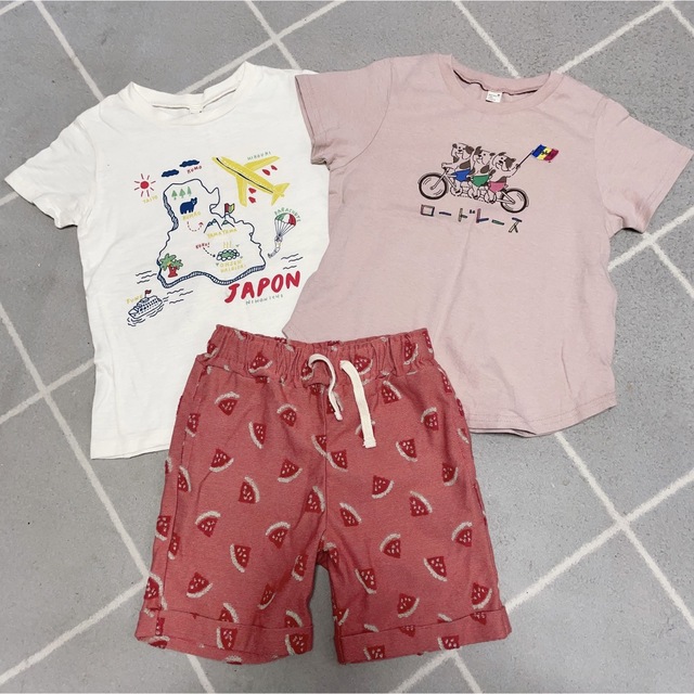 apres les cours(アプレレクール)のアプレレクール 半袖 Tシャツ ハーフパンツ ズボン 3点セット キッズ/ベビー/マタニティのキッズ服男の子用(90cm~)(Tシャツ/カットソー)の商品写真