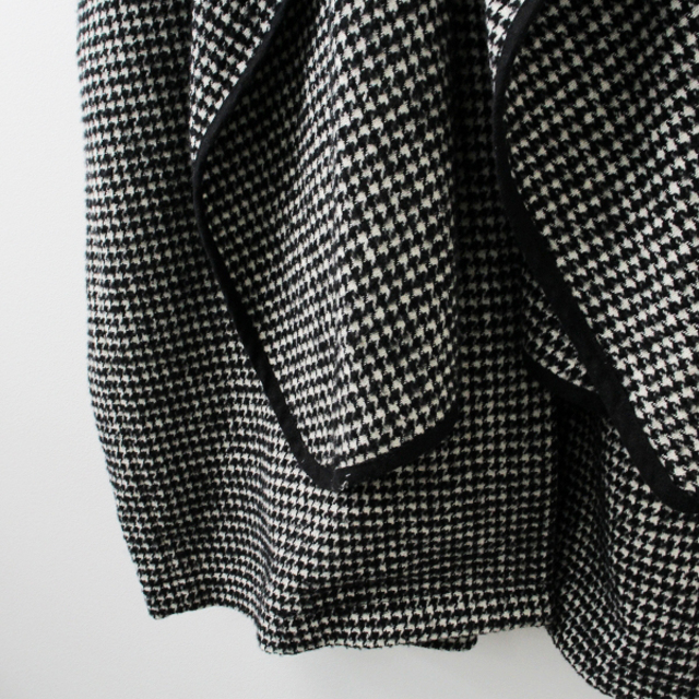 CLANE クラネ MIX HOUNDSTOOTH CAPE COAT 1/ブラック ハウンドトゥース ケープコート【2400013286428】