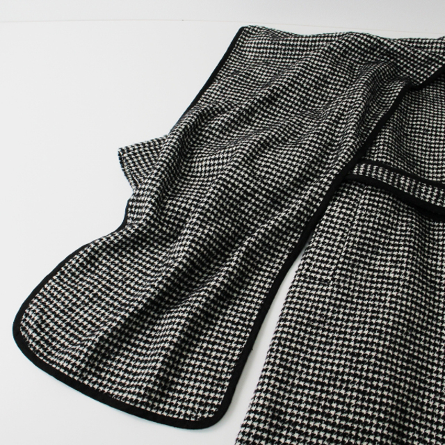 CLANE クラネ MIX HOUNDSTOOTH CAPE COAT 1/ブラック ハウンドトゥース ケープコート【2400013286428】