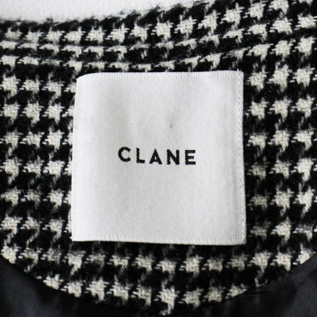 CLANE クラネ MIX HOUNDSTOOTH CAPE COAT 1/ブラック ハウンドトゥース ケープコート【2400013286428】
