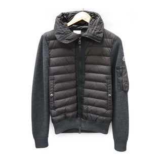 モンクレール(MONCLER)のモンクレール マリオーネ トリコット ジップアップ ダウンパーカー  94028 00 94789 メンズ グレー MONCLER 【中古】 【アパレル・小物】(パーカー)