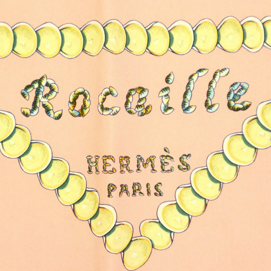 エルメス カレ90 Rocaille 貝殻 シルク スカーフ レディース オレンジ HERMES  【アパレル・小物】 2