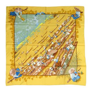 HERMES HERMES エルメス カレ90 MARCHE FLOTTANT DU LAC INLE スカーフ