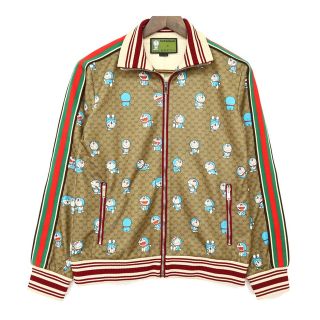 グッチ(Gucci)のグッチ ドラえもん コラボ GG テクニカル ジャージー ジャケット グッチシマ 656594 レディース ブラウン系 GUCCI 【中古】 【アパレル・小物】(ブルゾン)