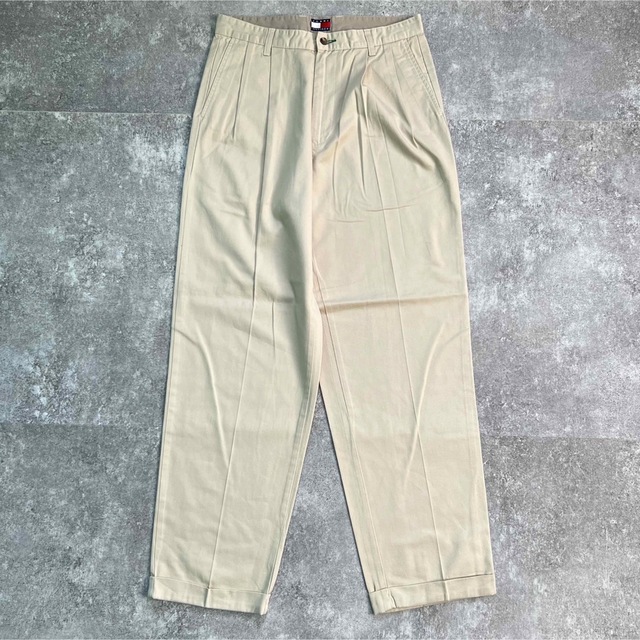 TOMMY HILFIGER - OLD TOMMY HILFIGER 2タック ワイドチノパンツ W32の