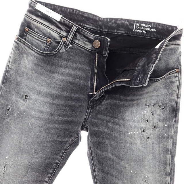 新品】ピーティートリノ デニム PT TORINO DENIM ROCK ペイント リペア