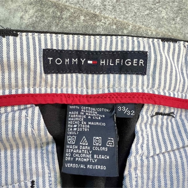 TOMMY HILFIGER(トミーヒルフィガー)のOLD TOMMY HILFIGER 2タック ワイドチノパンツ  ブラック メンズのパンツ(チノパン)の商品写真